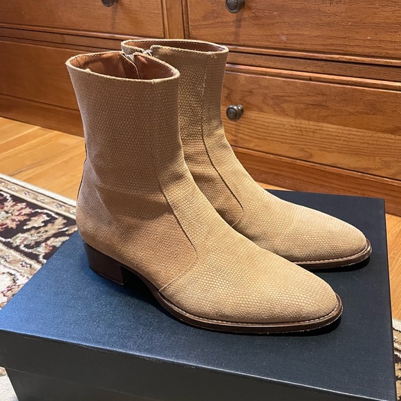 From the First 40mm Side Zip Lizard Suede boots - Picture 1 of 16